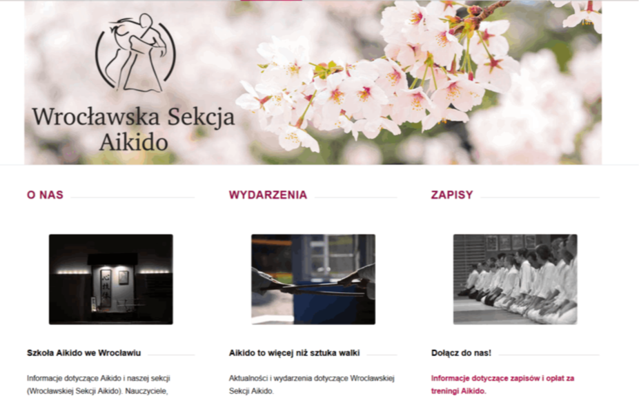 Strona www Wrocławska Sekcja Aikido